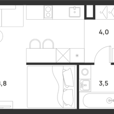 Квартира 26,3 м², студия - изображение 3