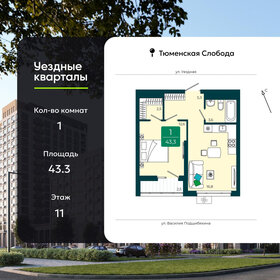 Квартира 43,3 м², 1-комнатная - изображение 1