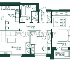 Квартира 69,4 м², 3-комнатная - изображение 2