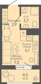 Квартира 22,2 м², студия - изображение 1