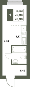 Квартира 21 м², студия - изображение 1