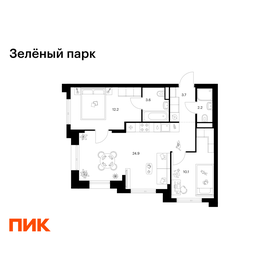 Квартира 56,7 м², 2-комнатная - изображение 1