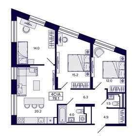 Квартира 78,1 м², 4-комнатная - изображение 1