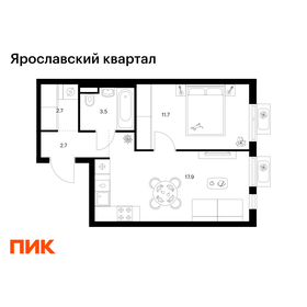Квартира 38,5 м², 1-комнатная - изображение 1