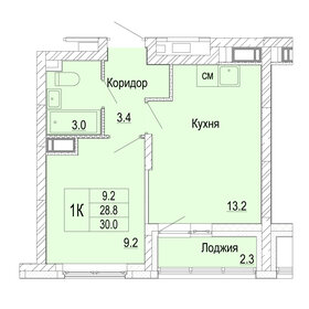 Квартира 30 м², 1-комнатная - изображение 1