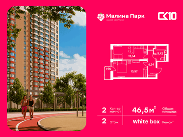 Квартира 46,5 м², 2-комнатная - изображение 1
