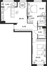 Квартира 69 м², 2-комнатная - изображение 1