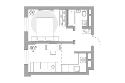 Квартира 38 м², 1-комнатная - изображение 1
