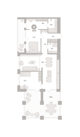 Квартира 126,6 м², 2-комнатная - изображение 1