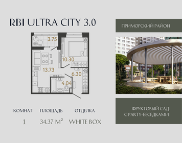 Квартира 34,4 м², 1-комнатная - изображение 1