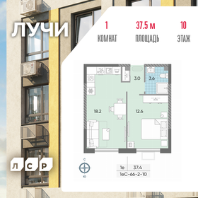 Квартира 37,5 м², 1-комнатная - изображение 1