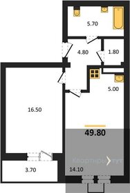 Квартира 49,8 м², 1-комнатная - изображение 1