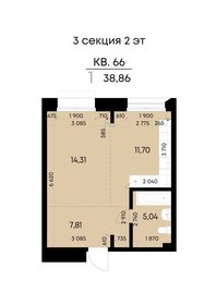 Квартира 38,9 м², 1-комнатная - изображение 2