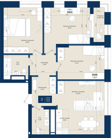 Квартира 92,6 м², 3-комнатная - изображение 1