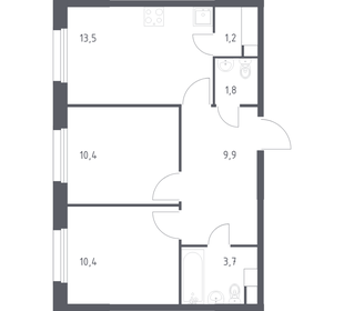 Квартира 50,9 м², 2-комнатная - изображение 1