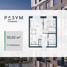 Квартира 35,9 м², 1-комнатная - изображение 3