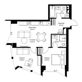 Квартира 63 м², 2-комнатная - изображение 2