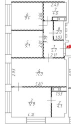 Квартира 64,2 м², 3-комнатная - изображение 1