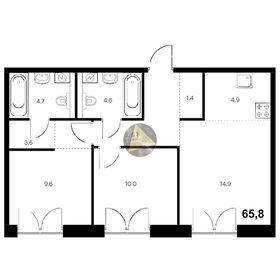 Квартира 65,8 м², 2-комнатная - изображение 1