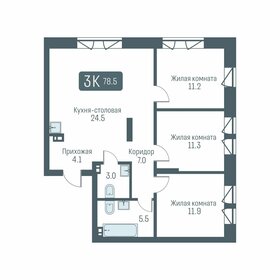 Квартира 78,5 м², 3-комнатная - изображение 1