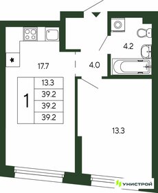 Квартира 39,2 м², 1-комнатная - изображение 1