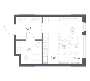 Квартира 24,5 м², студия - изображение 1