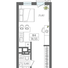 Квартира 31,3 м², 1-комнатные - изображение 2