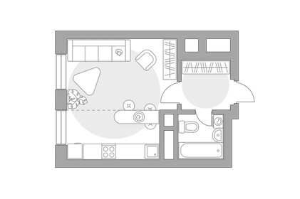 Квартира 26 м², студия - изображение 1