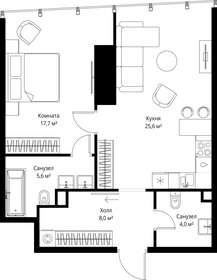 Квартира 60,9 м², 1-комнатная - изображение 2