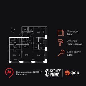 Квартира 96,4 м², 3-комнатная - изображение 1