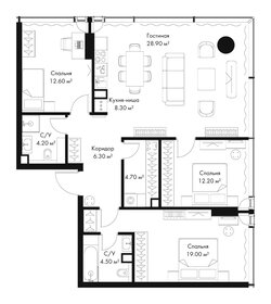 Квартира 100,7 м², 3-комнатная - изображение 2