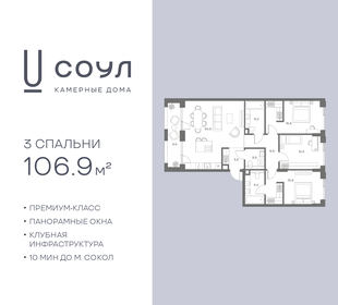 Квартира 106,9 м², 3-комнатная - изображение 1