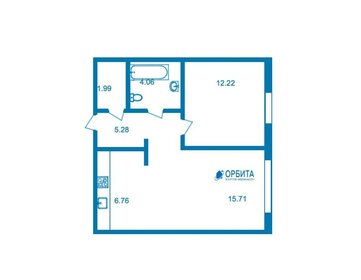 Квартира 46 м², 1-комнатная - изображение 1