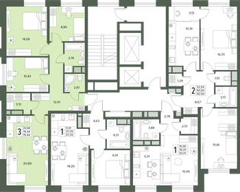 Квартира 76,4 м², 3-комнатная - изображение 2