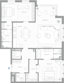 Квартира 145,5 м², 2-комнатная - изображение 2