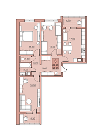 Квартира 82,9 м², 3-комнатная - изображение 2
