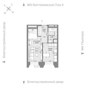 Квартира 36 м², 1-комнатная - изображение 1