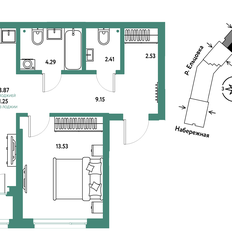 Квартира 53,9 м², 2-комнатная - изображение 2