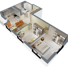 Квартира 68,4 м², 2-комнатная - изображение 2