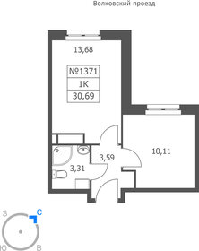 Квартира 30,7 м², 1-комнатные - изображение 1