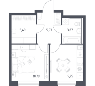 Квартира 35,8 м², 1-комнатная - изображение 1