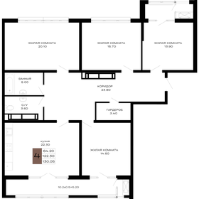 Квартира 130,1 м², 4-комнатная - изображение 1