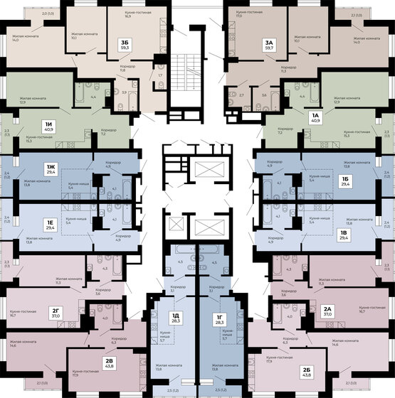 63,5 м², 2-комнатная квартира 9 300 000 ₽ - изображение 118