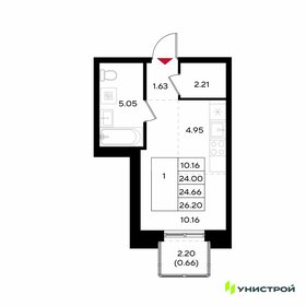 Квартира 24,7 м², студия - изображение 1