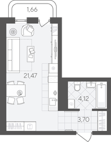 Квартира 29,2 м², студия - изображение 1