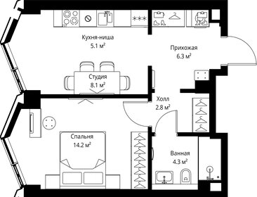 Квартира 40,8 м², 1-комнатная - изображение 2