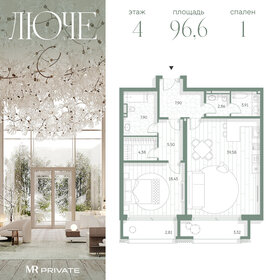 Квартира 96,6 м², 1-комнатная - изображение 1