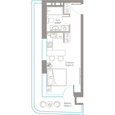 Квартира 41,8 м², студия - изображение 3