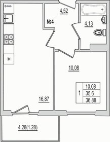 Квартира 36,9 м², 1-комнатная - изображение 1