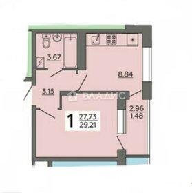 Квартира 29,2 м², 1-комнатная - изображение 1